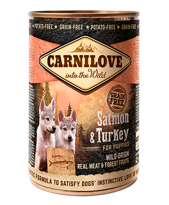 Carnilove Wild Meat Conserva cu Somon si Curcan for Puppies 400 gr 400