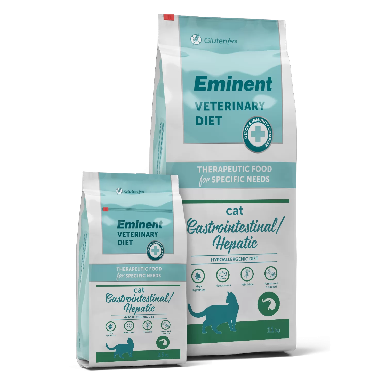 Dieta veterinara pentru pisici cu probleme gastrointestinale sau hepatice, Eminent Cat Gastrointestinal, Hepatic 2.5 kg
