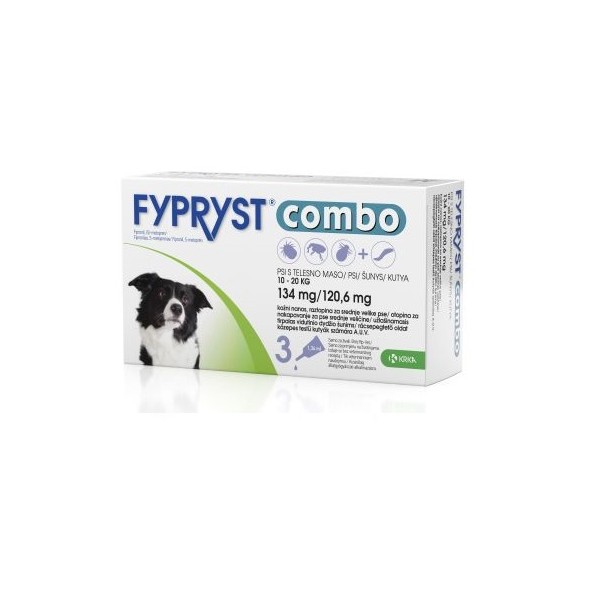 Fypryst Combo Dog M 134 mg 10-20 kg 1 Pipeta KRKA imagine 2022