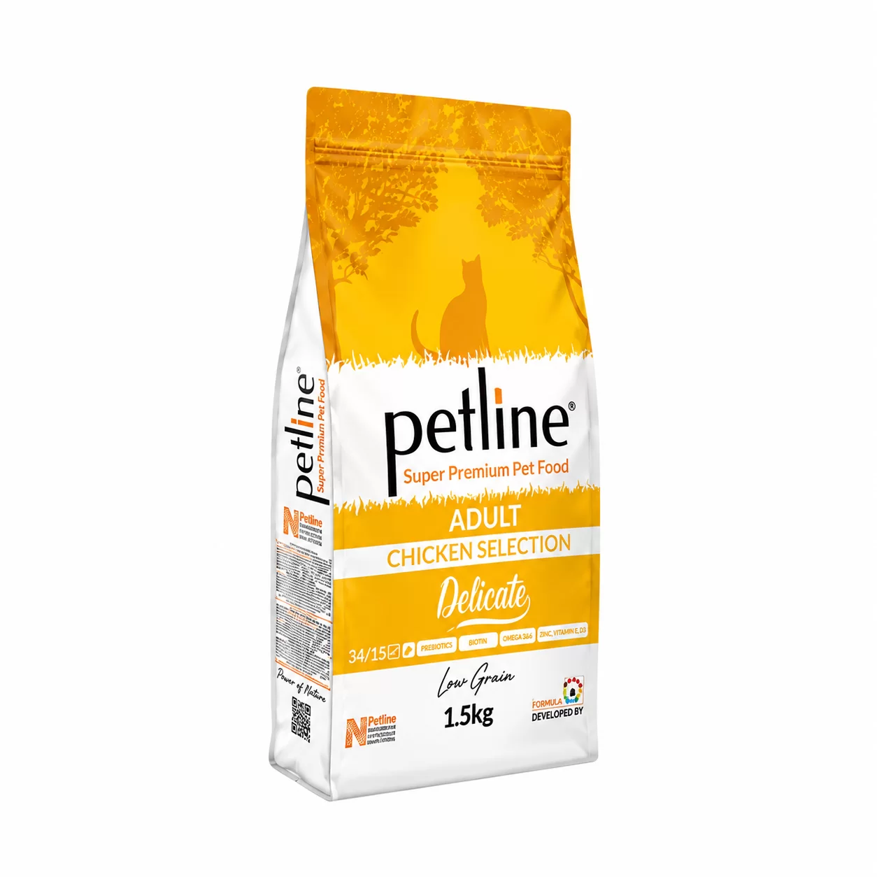 Petline Delicate, hrana uscata superpremium pentru pisici adulte,, cu pui, 1.5 kg