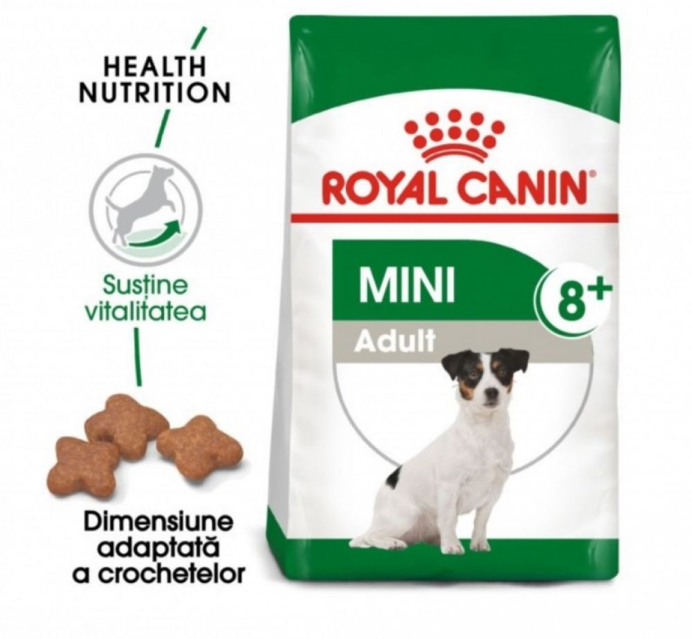Royal Canin Mini Adult 8 Plus, 2 kg, hrana uscata pentru caini adulti de talie mica