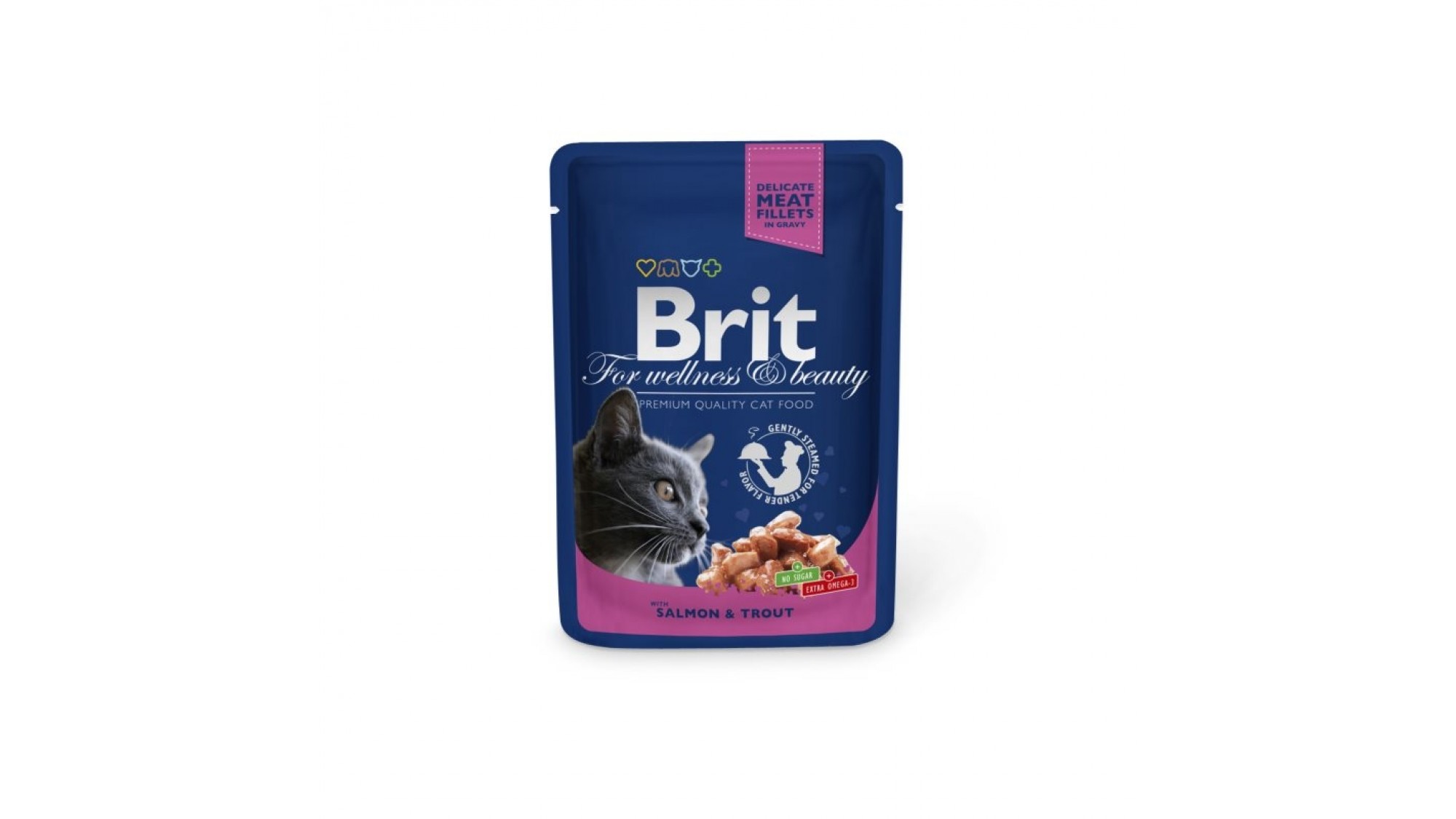 Brit Premium Cat Plic Cu Somon Si Pastrav 100 Gr 5 Plus 2 Gratis 100