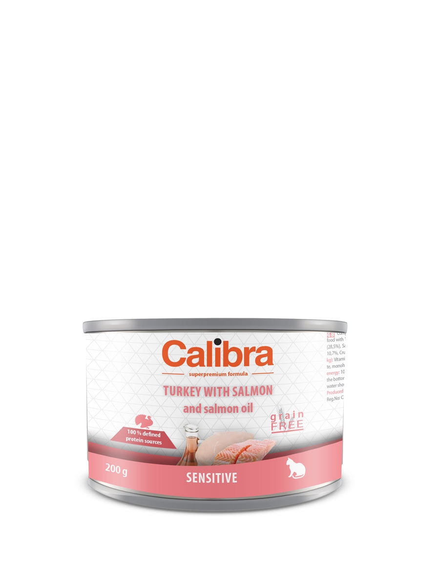 Calibra Cat Sensitive Conserva Cu Curcan si Somon 200 Gr shop4pet.ro