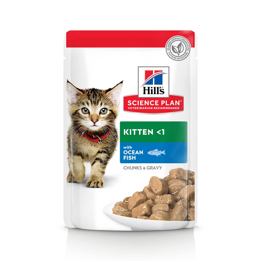 Hill’s Feline Kitten Plic cu Peste Oceanic 85 g 3 Plus 1 gratis Hill's