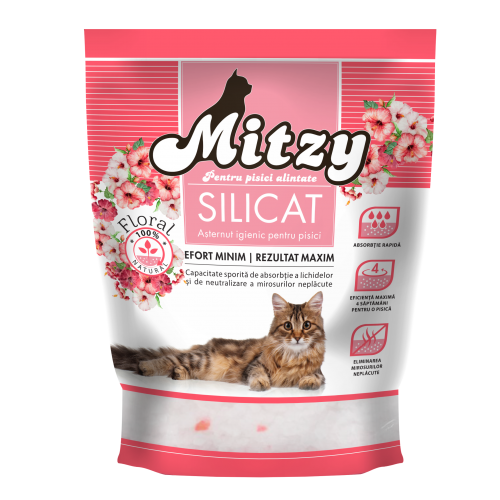 Nisip Silicat Pentru Pisici Mitzy Floral 3.8 L Mitzy
