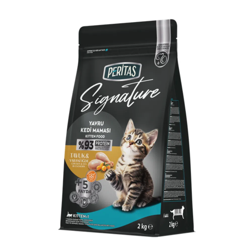 Hrana uscata pentru pisici, junior, Peritas Signature, cu pui, 2 kg