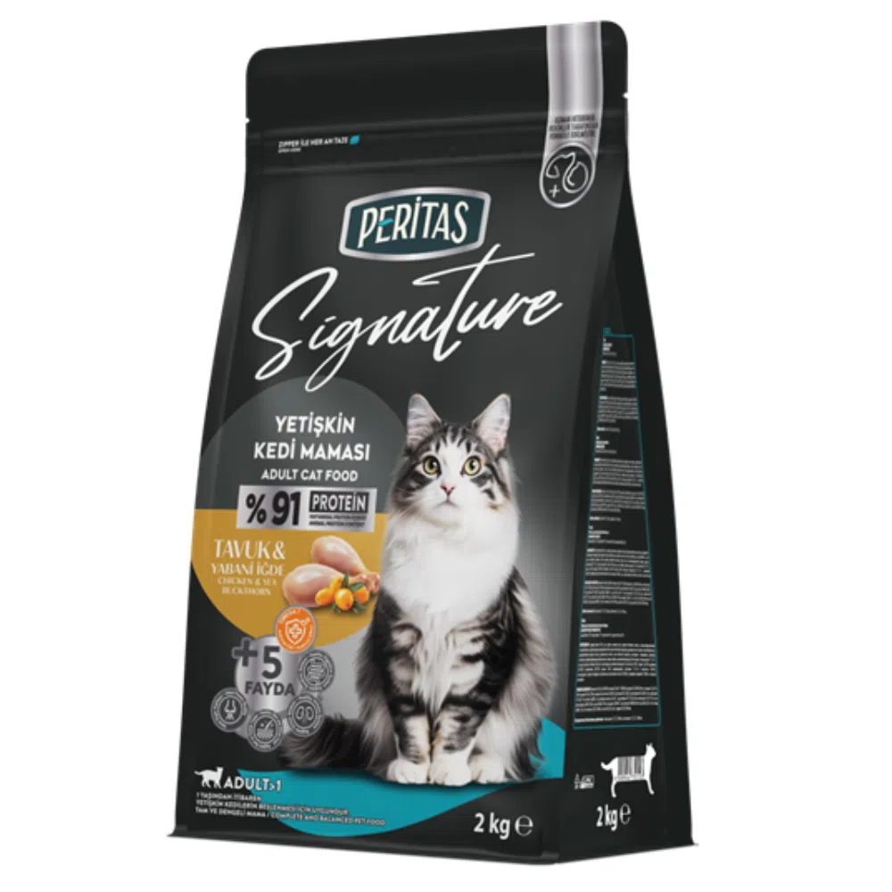 Hrana uscata pentru pisici adulte, Peritas Signature, cu pui, 2 kg