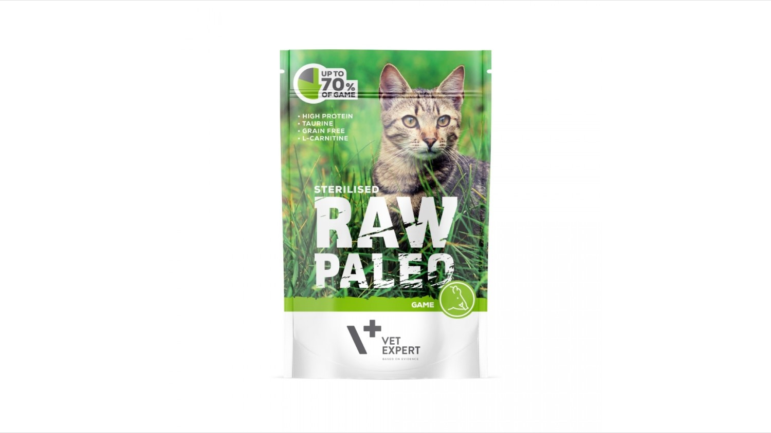 Raw Paleo Cat Sterilised Carne de Vanat, 100 g Raw Paleo