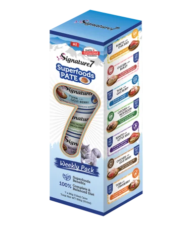 Hrana umeda pentru pisici, Signature7, Variety Pack, Superfoods pate, 7 X 80 gr