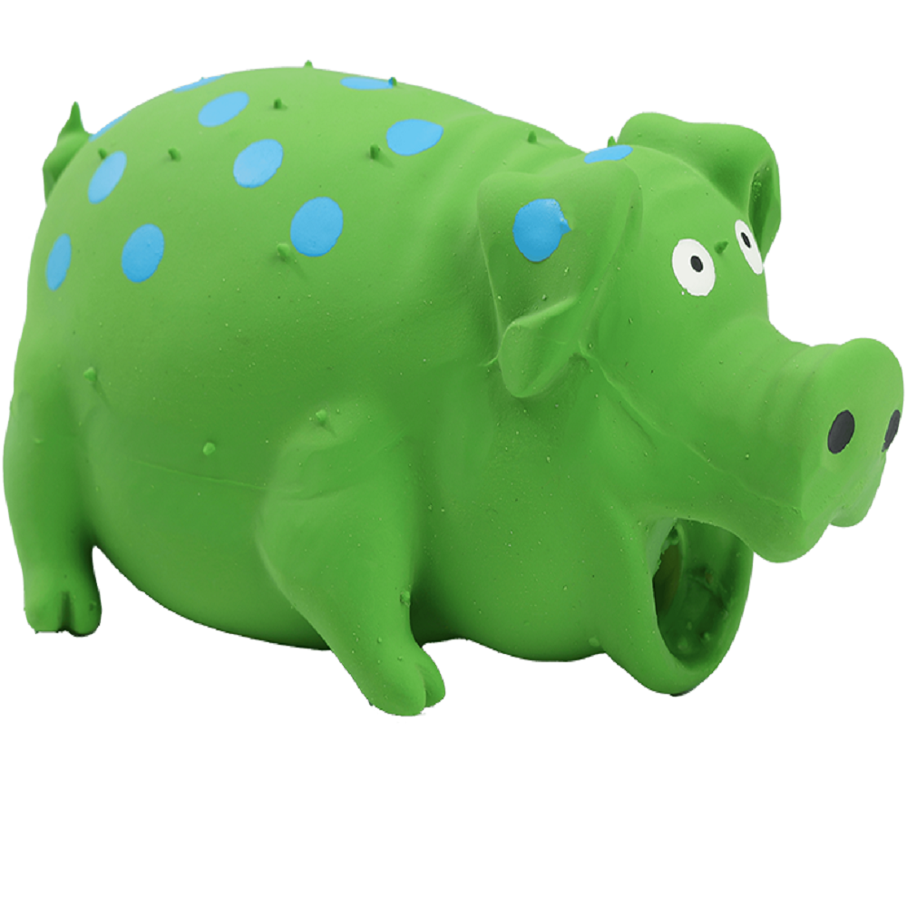 Jucarie porc latex Uniq Green 18 cm