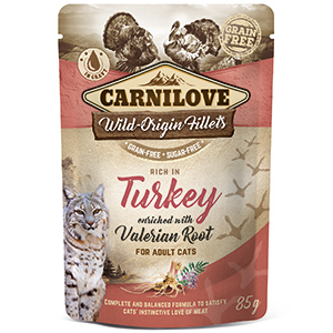 Carnilove Cat Pouch Rich in Turkey With Valerian 85 g