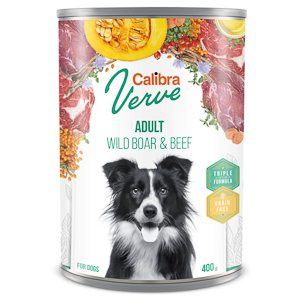 Calibra Dog Verve GF Adult Wild Boar and Beef 400 g conserva